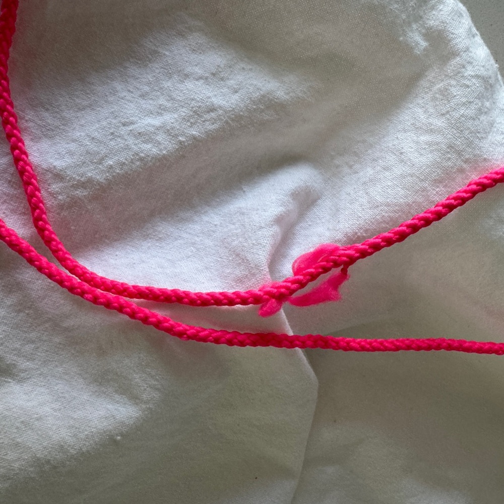 See by Chloé White Drawstring Bag with Pink Cords - Picture 5 of 8